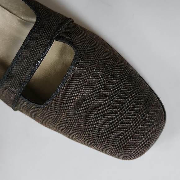 8 Prevata heels, twill Breen brown Made in Italy Italian leather soles pumps - Picture 10 of 10